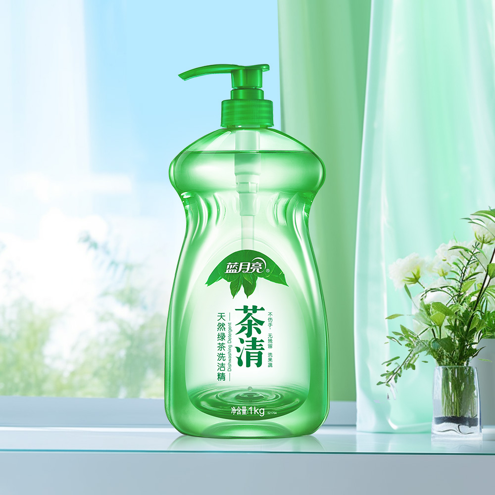 蓝月亮 茶清 天然绿茶洗洁精 1kg高清大图