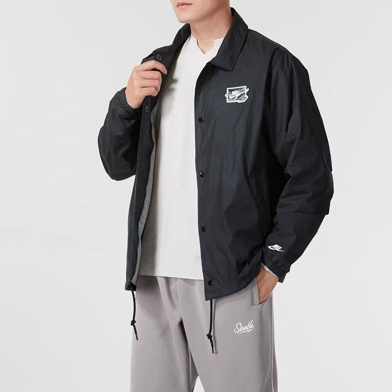 NIKE耐克外套运动休闲舒适梭织翻领男装夹克FZ0801-010 D高清大图