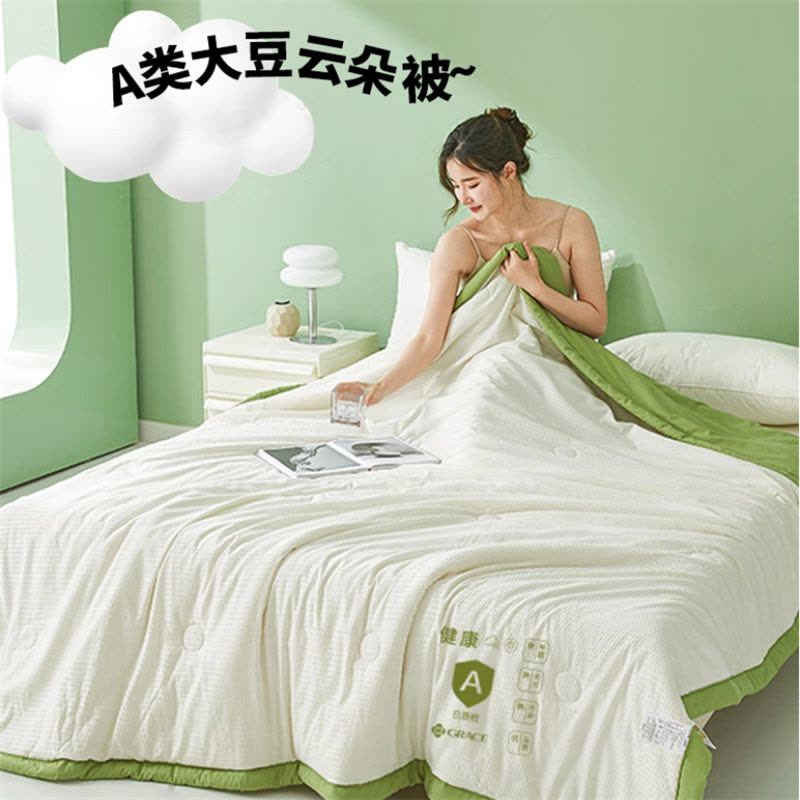 洁丽雅(grace)CP2262柠檬青200*230cm 大豆纤维可机洗夏被单人空调被子被芯夏凉被图片