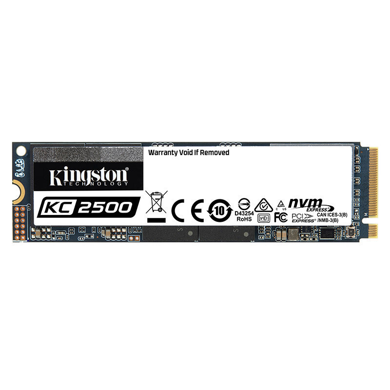 金士顿(Kingston) 2TB SSD固态硬盘 M.2 2280接口(NVMe协议) 四通道PCIe KC2500系列2000GB 96层 3D NAND 游戏高性能 五年质保