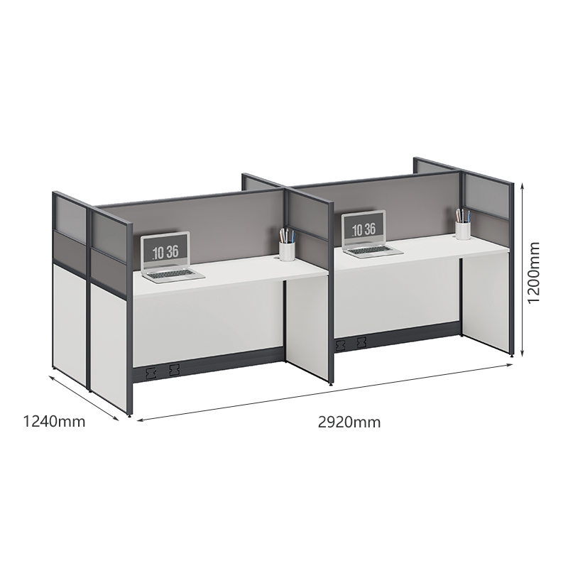 臻远ZYGW-105职员桌办公桌屏风工作卡位 对坐四人位高清大图