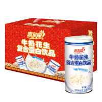 惠尔康 牛奶花生复合蛋白饮品 营养早餐零食 365g*12罐/箱 礼盒装