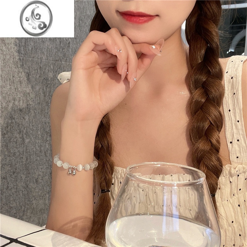 JiMi赠尔铃铛~猫眼石铃铛手链女生夏季ins小众设计高级感串珠闺蜜手饰