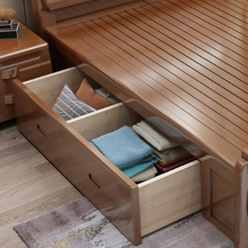 臻远ZY-SMC-72 现代简约实木床双人床 1.8米抽屉高箱高清大图