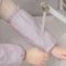 秋冬季防水袖套女长款韩版套袖学生成人工作防污护袖可爱防油手袖 袖套防水无涂层Ap花黑色 1双装