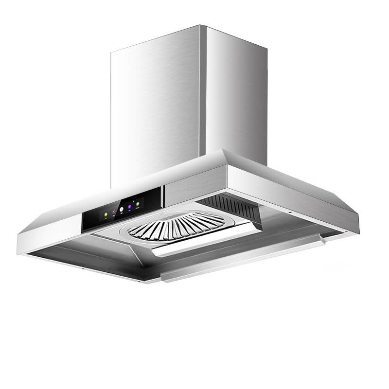 [1200W免清洗]欢呼好太太大吸力饭店农村土灶柴火灶抽油烟机45立方顶吸式T型不锈钢排烟机罩1.5米长自行安装图片