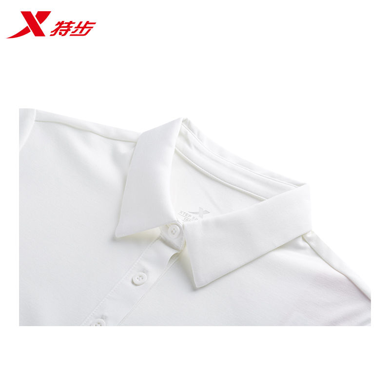 特步短袖POLO珍珠白975227028005/件高清大图