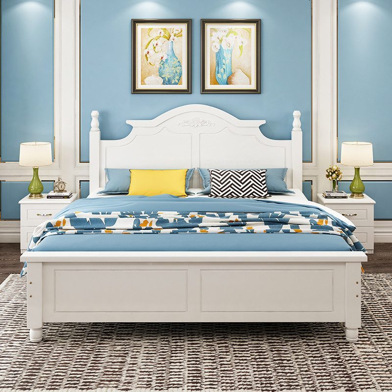 实木床欧式主卧现代简约1.5米床经济型双人床1.8米田园公主床韩式