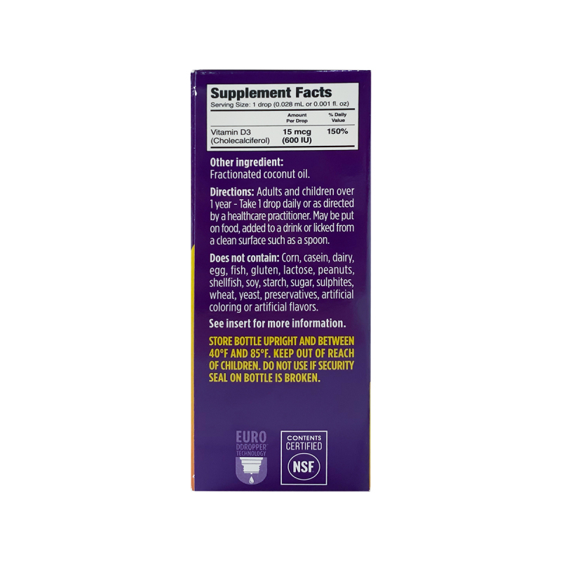 Ddrops 1岁以上儿童维生素D3滴剂 600IU 2.8ML