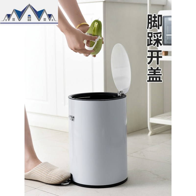 不锈钢垃圾桶家用客厅创意款带盖脚踏厨房酒店大堂商用分类拉圾筒_4_165高清大图