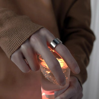 简约男潮ins宽面复古指环戒指小众设计轻奢高级素圈单身戒冷淡男 复古款-美9码适合115-130斤