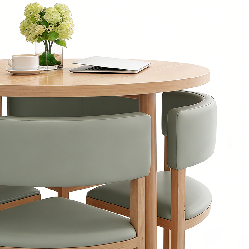 圆茶几 一桌四椅 组高清大图