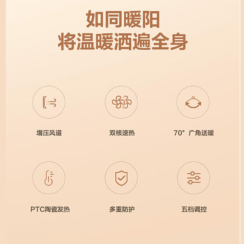 格力(GREE)家用节能防烫远红外快热取暖器 NFTA-X6020b(白加黑)高清大图