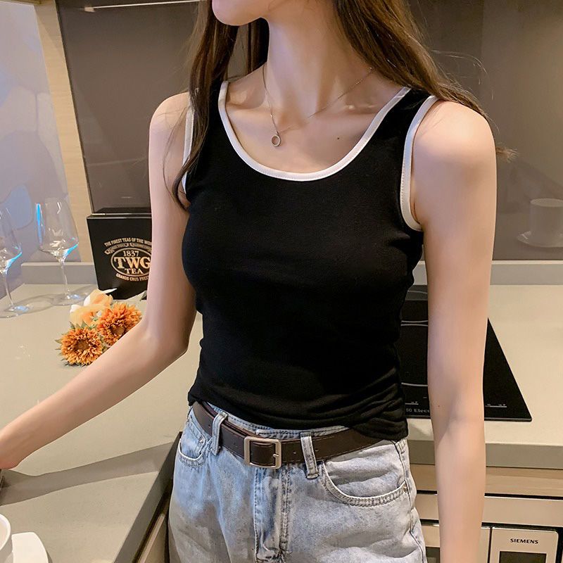 rpin小吊带背心女外穿修身无袖纯色简约t恤