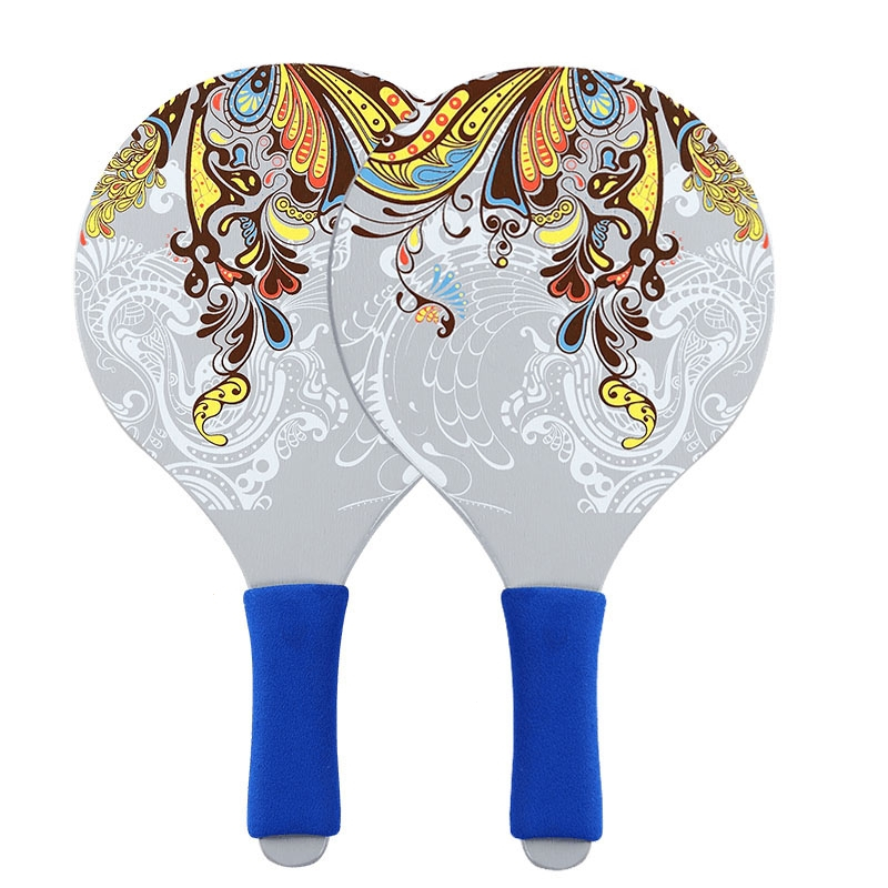 板羽球拍一副两只实木毽球拍闪电客七彩凤凰款式送12球