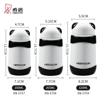 希诺（heenoor）不锈钢可爱熊猫真空保温杯 男女儿童水杯 XN-5759
