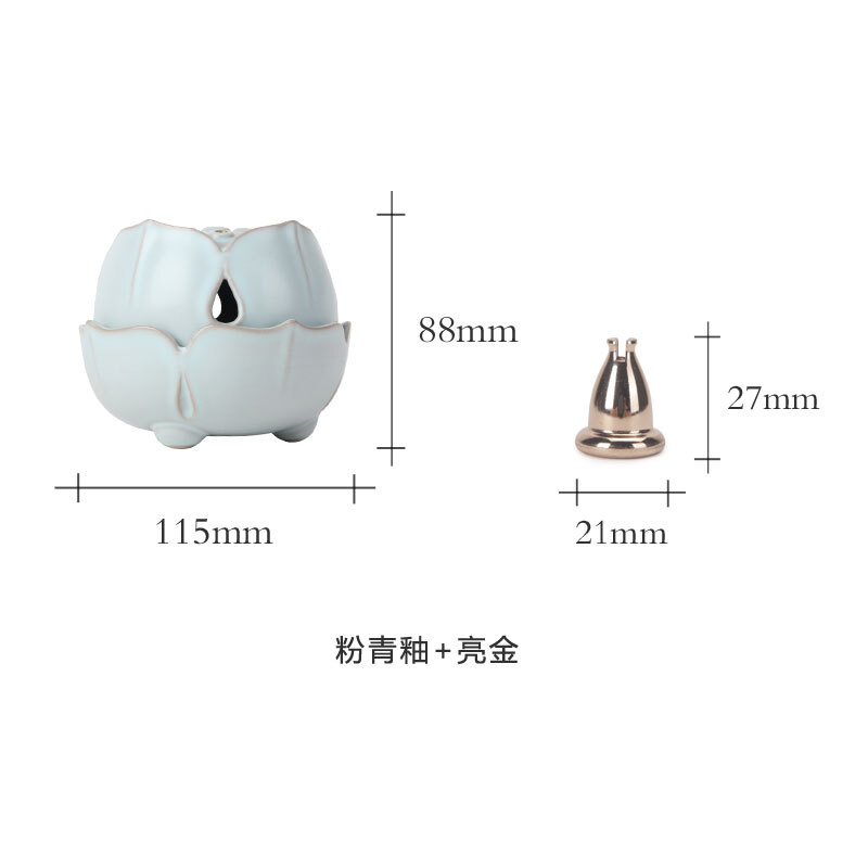 万仟堂茶具配件高档香薰炉家用陶瓷摆件创意家居饰品送礼 宋韵天莲高清大图