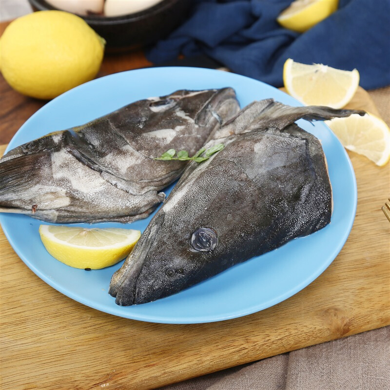 禧美海产 冷冻美国黑鳕鱼头 800g 袋装 海鲜水产