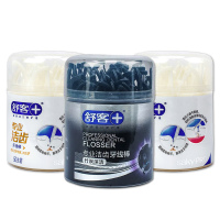 舒客(Saky)专业洁齿牙线棒50支(升级)*2+舒客专业洁齿牙线棒-竹炭深洁