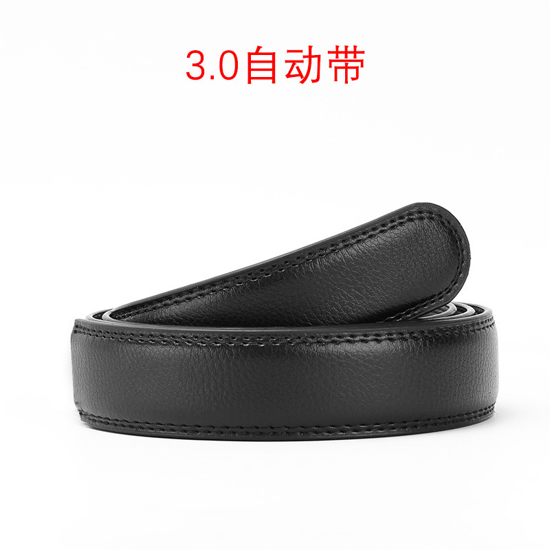 新款自动扣带身男士真皮荔枝纹带条配3.1-4.0自动扣头使用高清大图