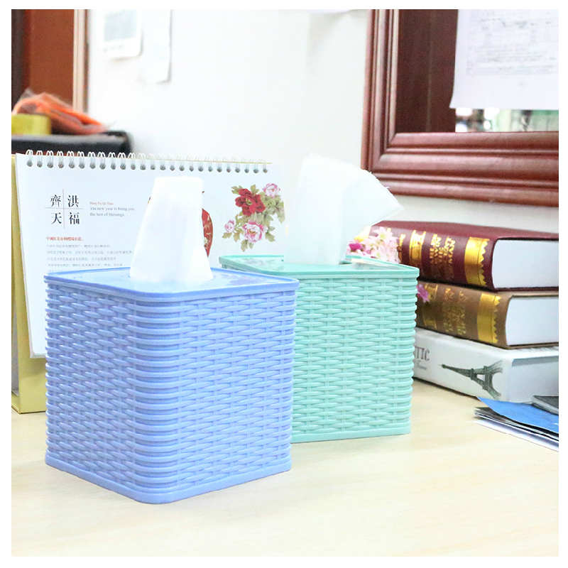 卓一生活(ZUEI) 创意藤式抽纸筒塑料纸巾筒卡通可爱纸筒手纸筒卷纸筒抽纸盒0915 蓝色1个