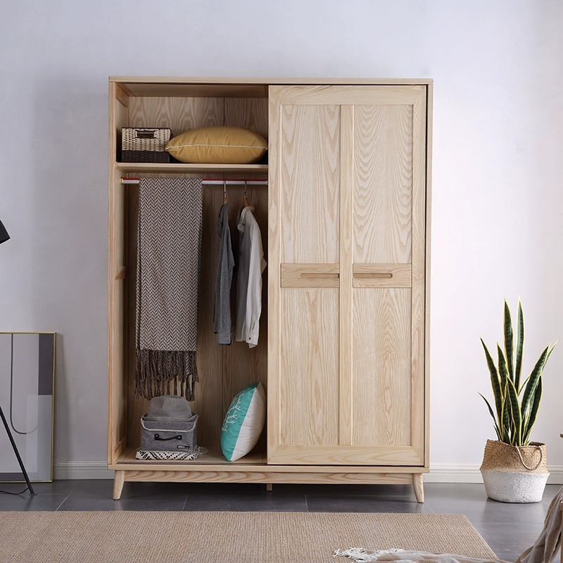 白蜡木简约现代四门衣柜