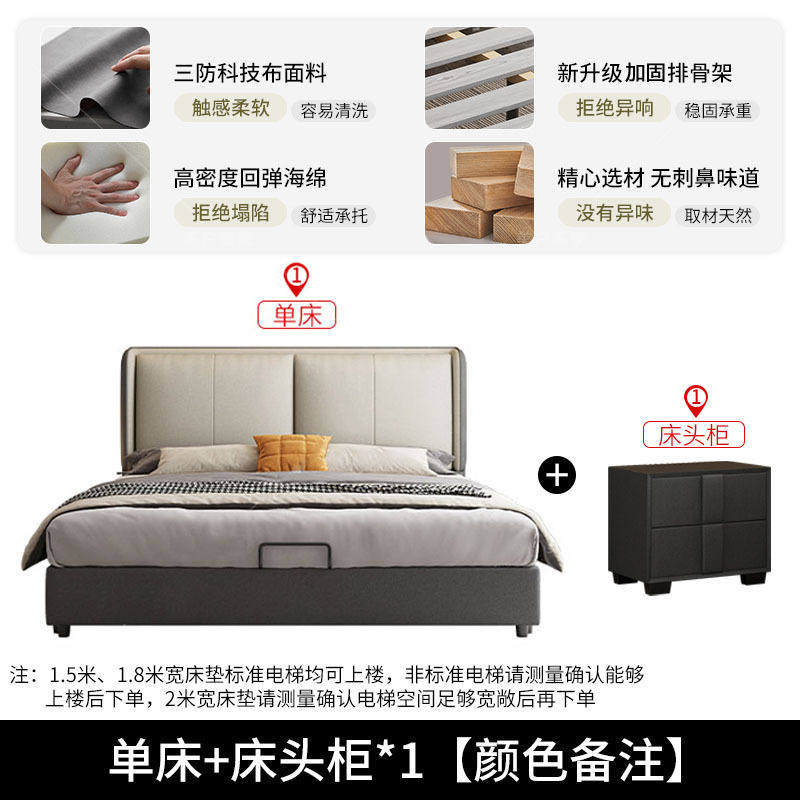 实木床1.5米床架双人床经济型现代简约1.8出租房简易单人床1.2m全