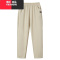 YIBUSHENG中老年妈妈裤子季薄款大码松紧腰纯色直筒九分裤棉休闲女裤