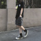 短裤女2021年夏季中性风学生高腰宽松显瘦夏百搭休闲工装五分裤女 灰色 S