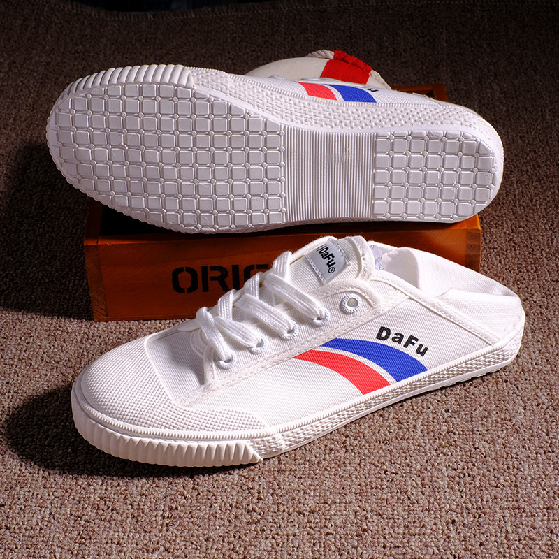 FEIYUE/飞跃国潮经典红蓝标帆布鞋学生小白鞋2007