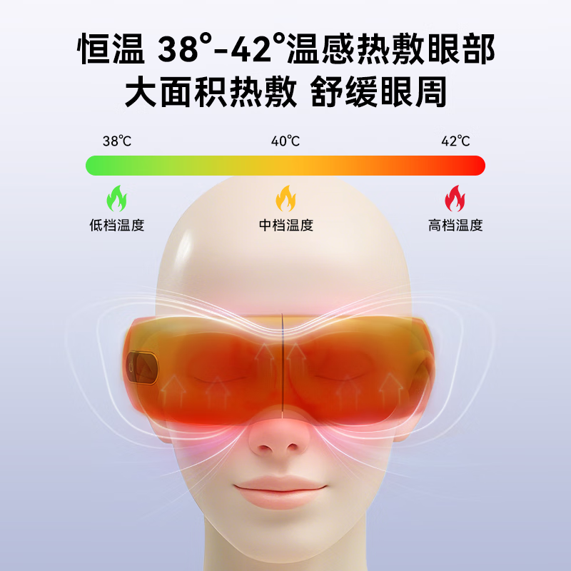 摩飞眼部按摩仪缓解眼部疲劳按摩仪气囊按压恒温热敷节日礼品 MF112米色高清大图