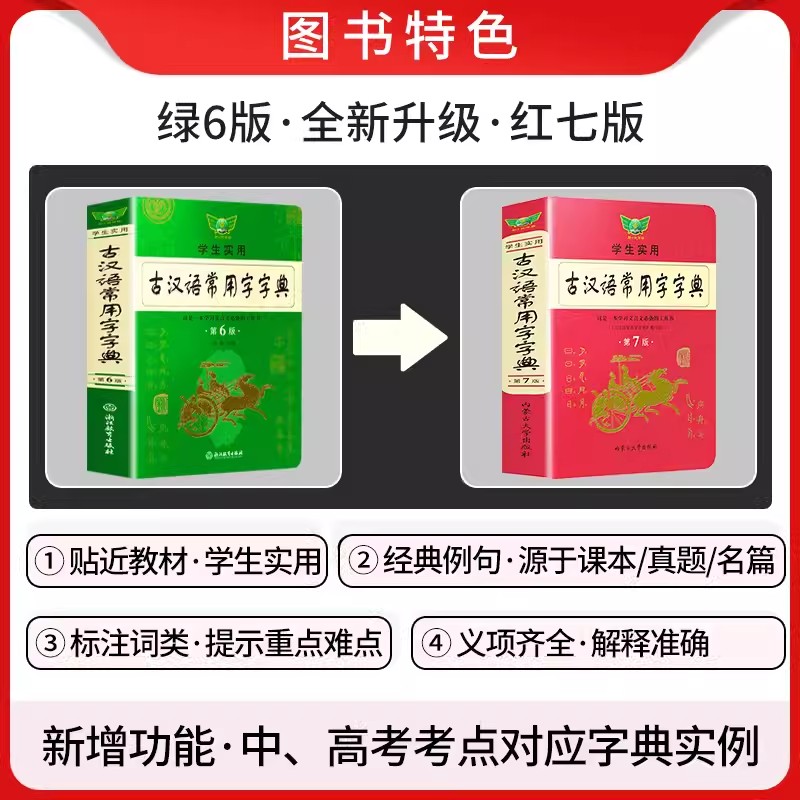 [第10版]牛津高阶英语词典 [正版]第6版学生实用古汉语常用字字典 文言文学习工具书 古汉语字典词典七版第7版第七版高清大图