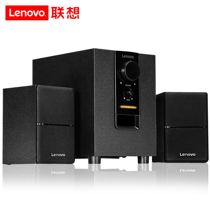 联想(Lenovo) 1630桌面2.1有源音箱多媒体音响 台式机笔记本电脑音箱木质低音炮 黑色
