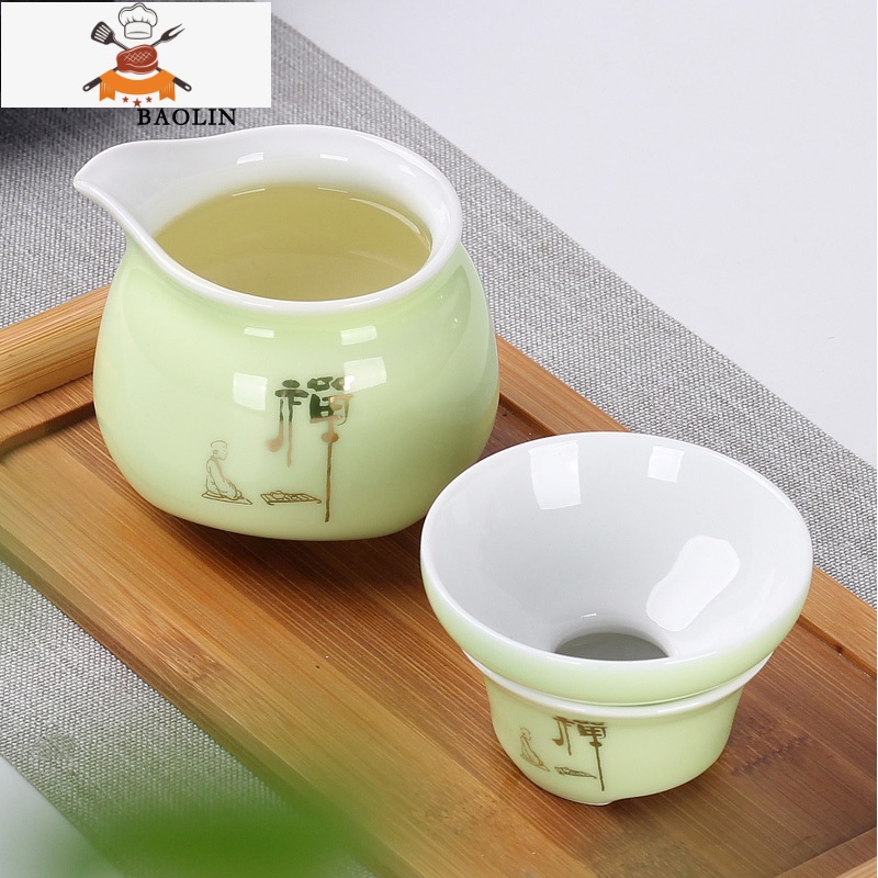茶漏网茶滤器茶隔陶瓷套装茶具配件茶叶过滤网泡茶器创意茶杯 茶漏+送公道杯-功夫山水 敬平高清大图