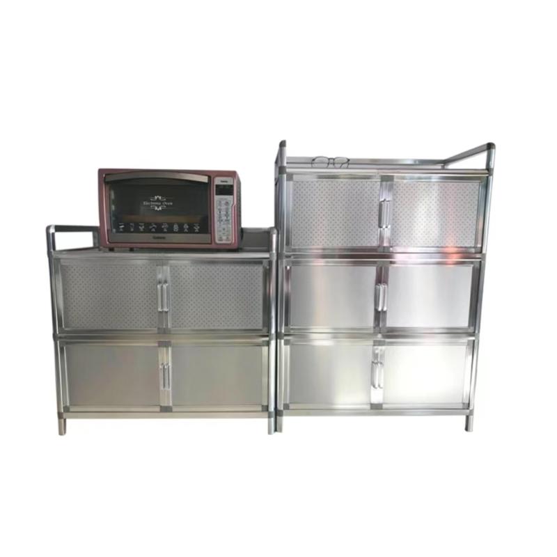 鑫环境 1120*650*450mm碗柜 收纳简易不锈钢碗柜放碗家用经济型铝合金厨房储物柜多功能餐边柜高清大图