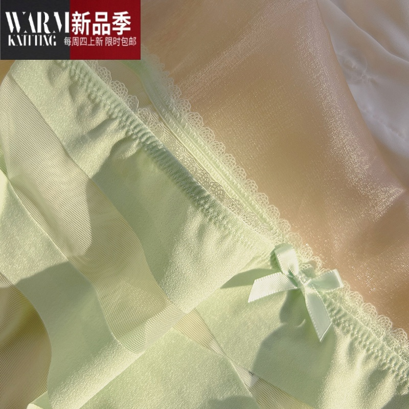 SHANCHAO阿莲蒂娜新款苹果绿色内裤女蕾丝女士三角裤头薄款透气