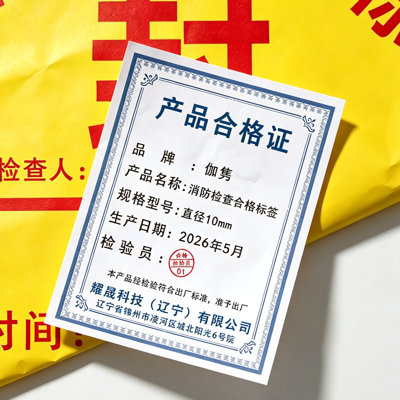 伽隽 消防检查合格标签 直径10mm 张高清大图