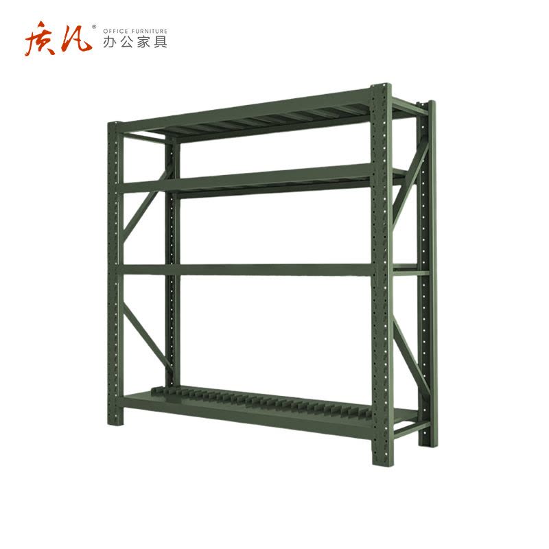 质凡钢制军绿色重型盾牌架货架ZF-hj264承重500kg 1500*600*2000 组图片