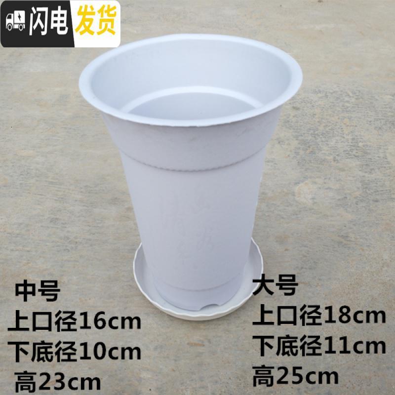 三维工匠塑料花盘 兰花专用花盆 塑料兰花盆 塑料花盆 高级兰花 黑色[大号口径18高25cm]带托盘 兰花盆[1花盆容器