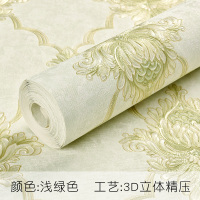 环保大花欧式无纺布壁纸3d立体浮雕精压大马士革卧室客厅背景墙纸壹德壹