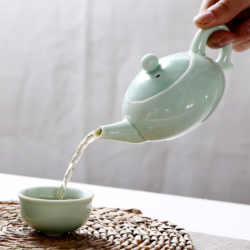 7头青瓷鱼杯茶具套装