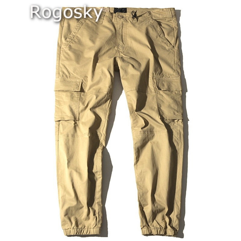 Rogosky男士休闲裤香港潮牌秋冬季欧美英伦纯棉洗纯色百搭多袋扎脚男士休闲裤卡其色 价格图片品牌报价 苏宁易购圣友服饰专营店