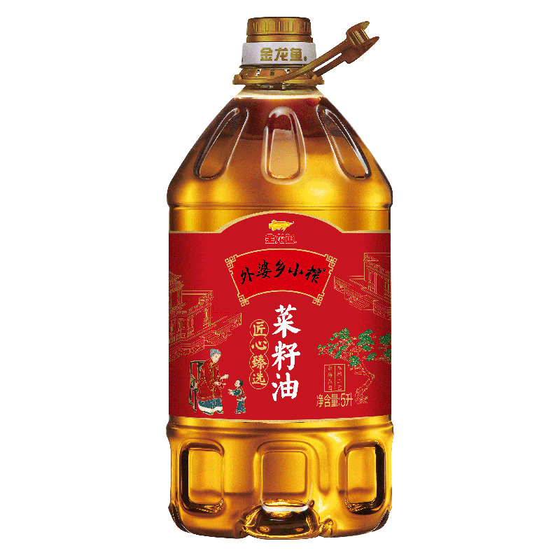 金龙鱼菜籽油色泽通透味道纯正家常烹饪常备佳品外婆乡菜籽油5L