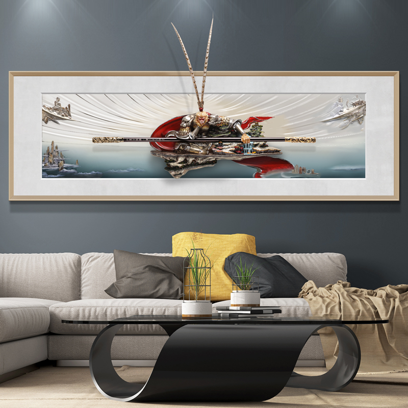 玄关壁饰挂件客厅挂画齐天大圣立体浮装饰画孙悟空走廊过道壁画 三维工匠 悟空壁挂高清大图