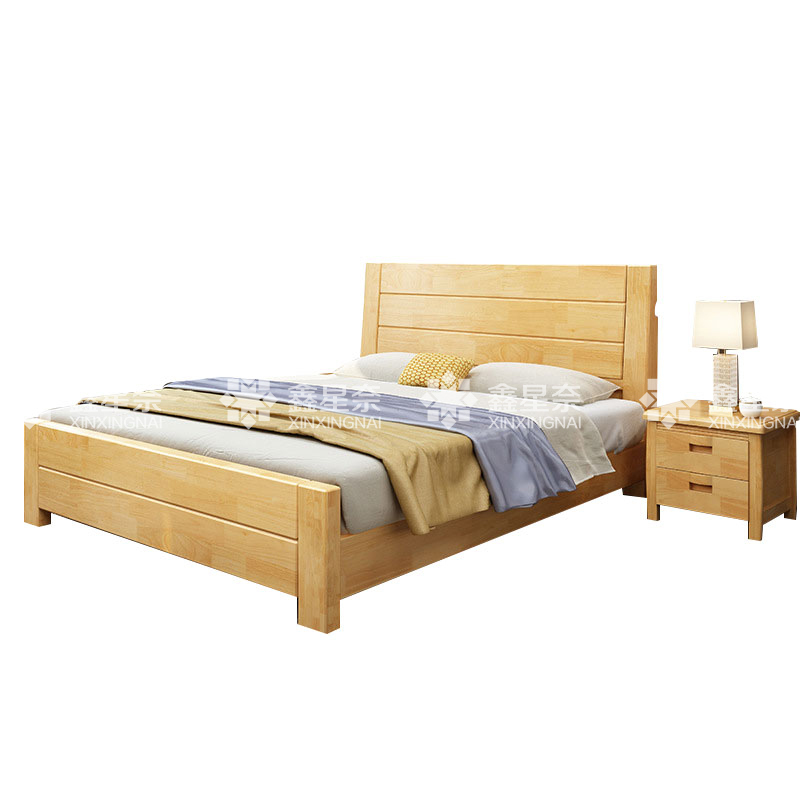 鑫星奈实木床单人床宿舍公寓床15米床含1个床头柜视频