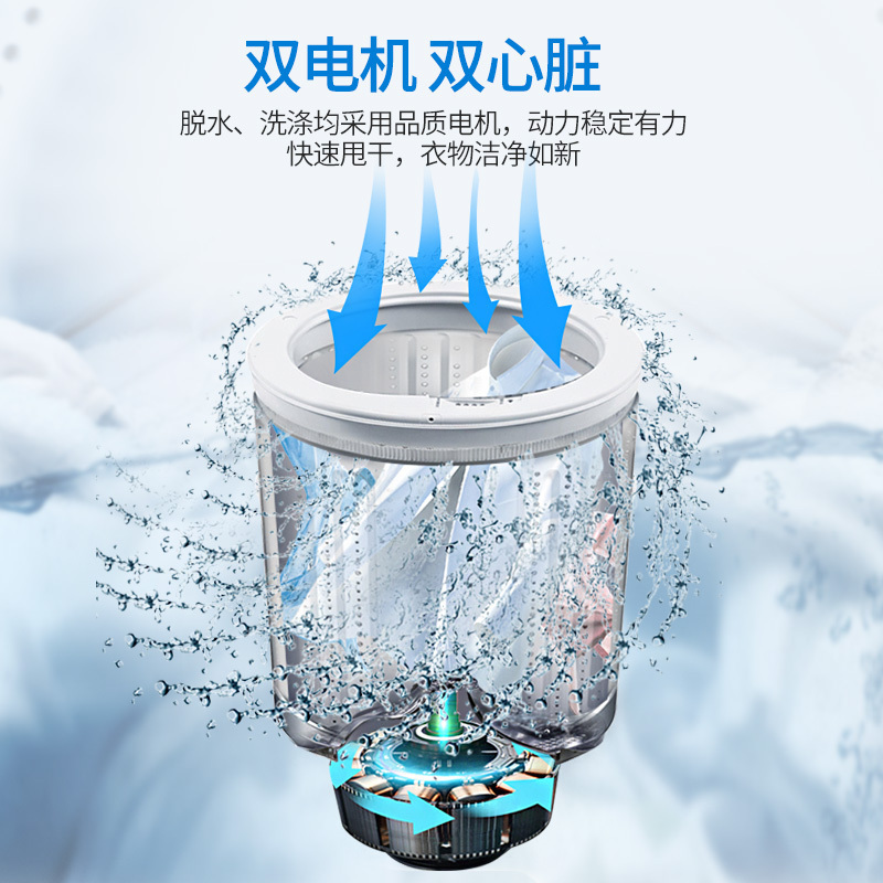 威力8kg公斤家用大容量半自动洗衣机双缸 操作简单父母会用优质电机洗脱分离防锈箱体 XPB80-8082S