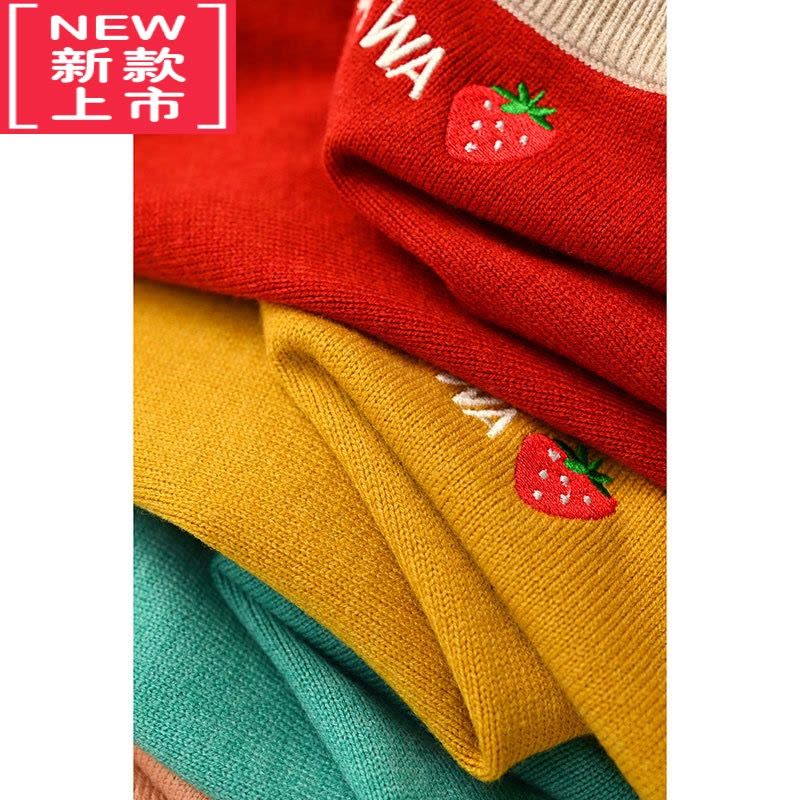 可莉允儿童圆领毛衣 含澳驼绒 基础针织衫软糯舒适女童长袖上衣 秋冬装图片