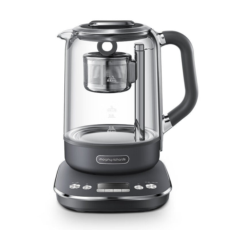 摩飞电器 升降养生壶 MR6088 煮茶器煮茶壶智能升降电水壶烧水壶电热水壶玻璃花茶壶 1.7L灰色