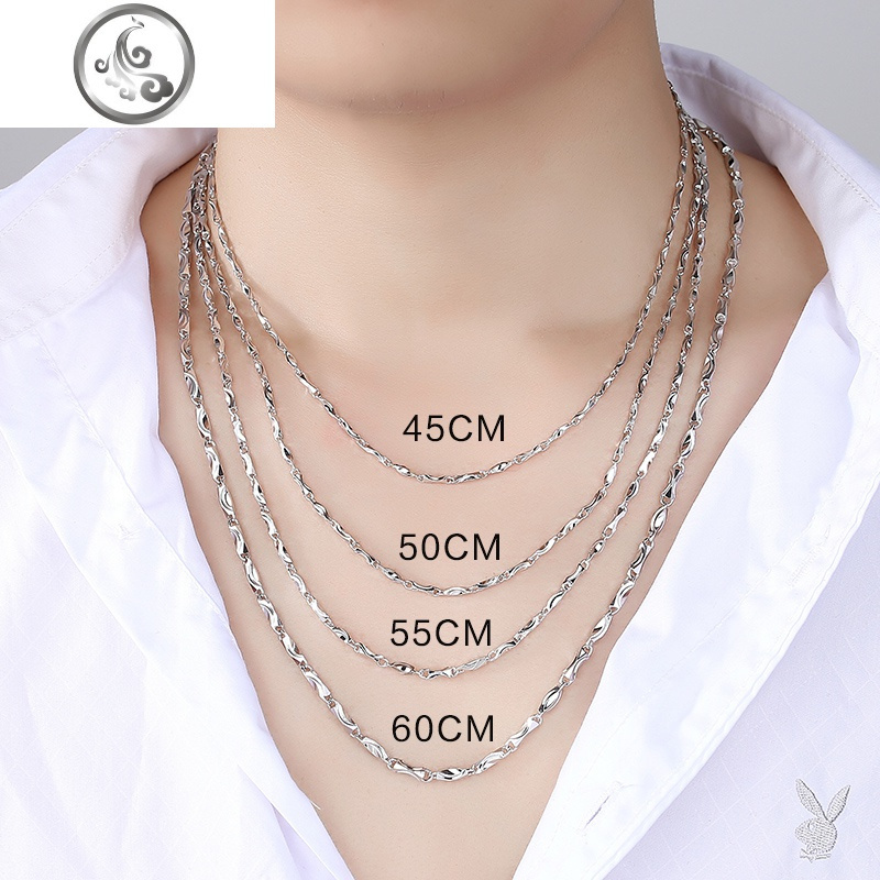 99足银男士项链 男款单链 时尚潮帅气个性纯银链子霸气元宝链 JiMi 重约20克/长约50厘米/粗约3.5MM