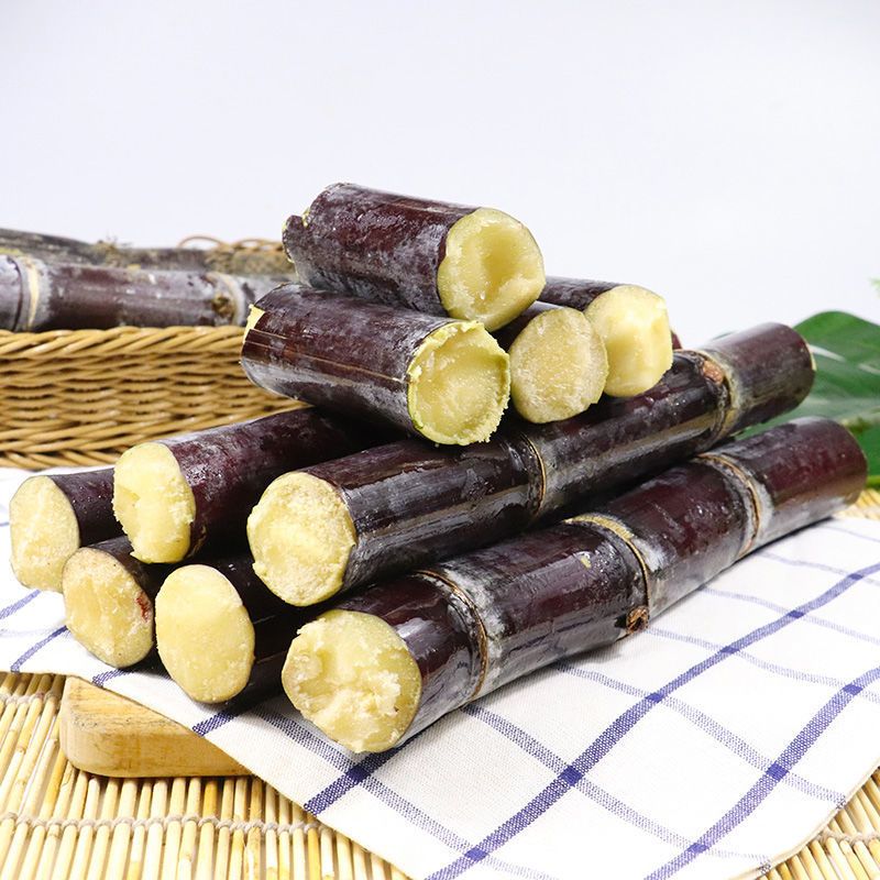 广西新鲜清甜水果甜甘蔗整箱黑蔗9-10斤带箱纸箱装视频介绍_广西新鲜